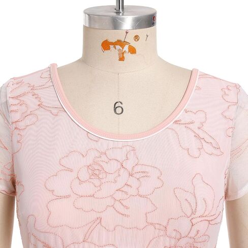 AFAVOM Women Ballet Dance Leotard Classic Gymnastics Competition Leotard Floral Embroidery U Back Basic Dancewear Bodysuit in Kuwait