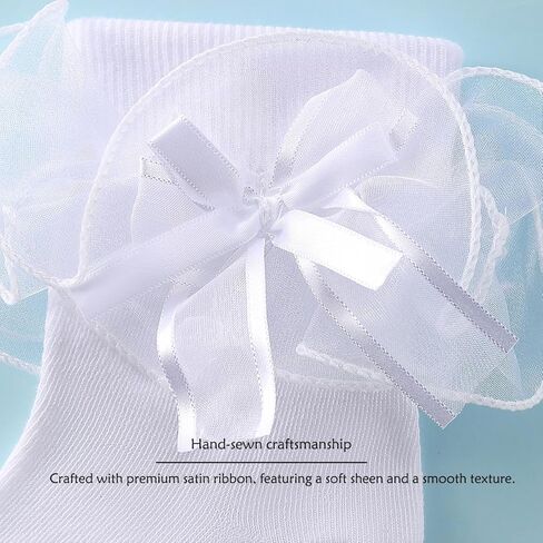 جوارب نسائية ذات كشكشة كبيرة من Dichry بأساور دوارة من الدانتيل المزدوج (مقاس 9-11) in Kuwait