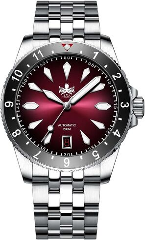 PHOIBOS Voyager Men's Automatic Diver's Watch 316L Stainless Steel Case&Bracelet with 200M Water Resistance PY035 in Saudi Arabia