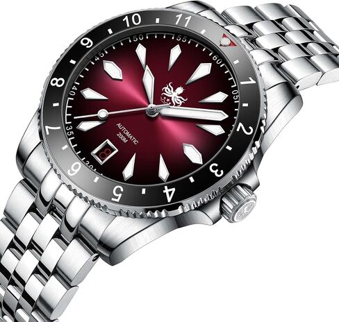 PHOIBOS Voyager Men's Automatic Diver's Watch 316L Stainless Steel Case&Bracelet with 200M Water Resistance PY035 in Saudi Arabia
