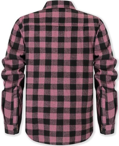 Cromoncent Mens Casual Flannel Shirts Long Sleeve Western Plaid Shirt with Double Chest Pockets,Orange Dark Gray,Large in Saudi Arabia