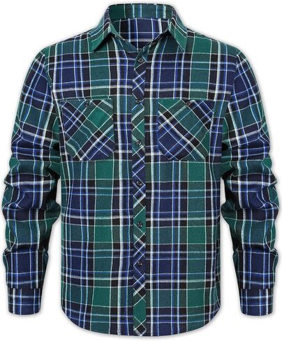 Cromoncent Mens Casual Flannel Shirts Long Sleeve Western Plaid Shirt with Double Chest Pockets,Orange Dark Gray,Large in Saudi Arabia