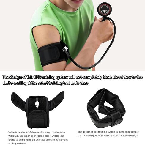 BFR Blood Flow Restriction Bands Complete Set, no Weight Lifting Required, Precision Pump to Apply Precise Pressure, Muscle Training, Suitable for arm and Leg Occlusion Training, Compact Suitcase in Saudi Arabia