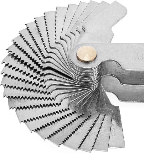 52 قطعة من مقاييس الخيوط من الفولاذ المقاوم للصدأ ويتوورث إمبريال 55 درجة، متري 60 درجة، مقياس خيط 60 درجة أمريكي لأداة قياس البراغي in Kuwait