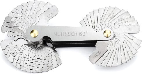 52 قطعة من مقاييس الخيوط من الفولاذ المقاوم للصدأ ويتوورث إمبريال 55 درجة، متري 60 درجة، مقياس خيط 60 درجة أمريكي لأداة قياس البراغي in Kuwait