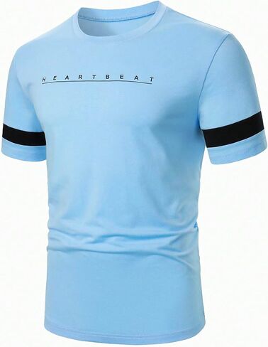 Verdusa Men's Round Neck Short Sleeve Letter Print Tee Top Muscle T Shirts in Saudi Arabia