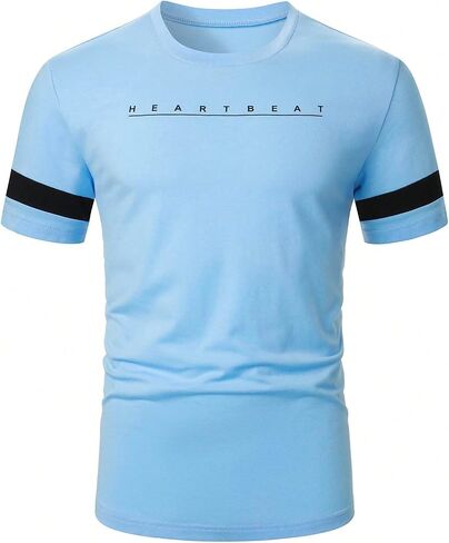 Verdusa Men's Round Neck Short Sleeve Letter Print Tee Top Muscle T Shirts in Saudi Arabia