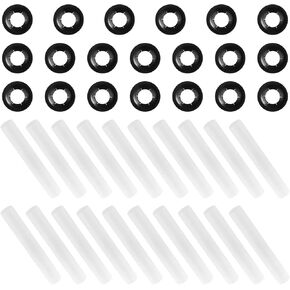 20pcs Garage Door Hinge Quiet Roller Sleeves with 20 Roller Shaft Gaskets, Compatible with New Rollers or Rollers with Clean Rods