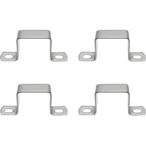 4 PCS Square Pipe Clamp Stainless Steel Square Connector Bracket Silver U Shaped Strut Connector for 40 X 40 MM Small Square Pipe