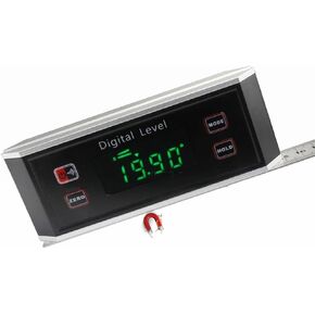 Digital Protractor, Digital Level, Angle Finder, Portable Goniometer V-groove Magnetic Base, IP65 Inclinometer, Backlit LCD Display, Slope Percentage%, mm/M, in/ft, Data Hold, Beep Prompt