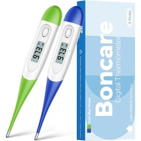 Thermometer for Baby, 2 Packs, Rectal Digital Thermometer with 10 Seconds Fast Reading (Dark Blue+Green)