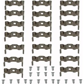 20PCS T8 Fluorescent Lamp Line Light Clip Ceiling Mount Fixture Bracket Clip Fluorescent Lamp Integral Fixing Hanging Plate U-Shape Stainless Steel Overmoulded Tube Clip 31x12x12mm Bulb Holder