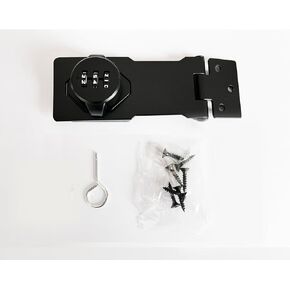 Multifunctional Combination Hasp Lock, Combination Lock for Cabinets, Mailboxes, Barn Doors, Floral Pet Doors and Office File Cabinets(Black