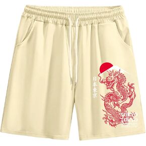 OYOANGLE Men's Graphic Drawstring Sport Shorts Athletic Gym Workout Shorts with Pocket