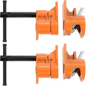 Harfington 2PCS Clamp Thipture 1/2 "Black Pipe Steel Clamp Clamp Wood Gluing Pipe Clamp Tool Tool Arm Wordworking Tool for Glating and Prilling in Kuwait