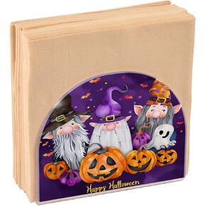 Halloween Cute Ghost and Pumpkin Acrylic Paper Napkin Holder, Kitchen Tissue Paper Dispenser Cocktail Napkin Holder for Dining Table, Party Guest, Bathroom