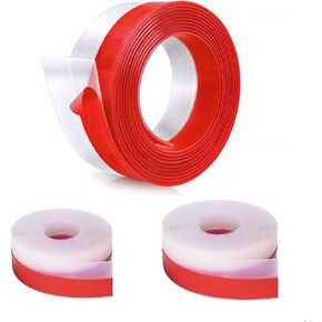 32.8 FT Door Weather Stripping Door Seal, Silicone Seal Strip, Sealing Tape for Door Draft Stopper Adhesive Tape for Doors Windows and Shower Glass Gap(Transparent, 35mm+45mm)