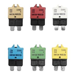 MDEOOSKY 6PCS 5A-30A E39 Universal Circuit Breaker, Manual Reset Low Profile ATC/ATO Fuses Kit for Marine RV Automotive Motorcycle Solar Panel