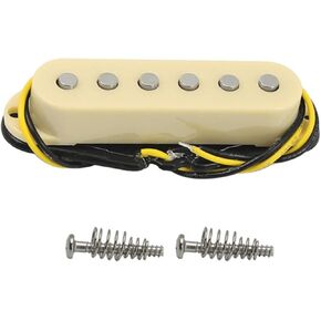 MEELYHOMEZQA Electric Guitar Pickup Ceremic Magnet Neck Middle Bridge Single Coil Pickups & Screws Electric Guitar Parts Replacements, 8.4*2.5*2.2cm, Yellow