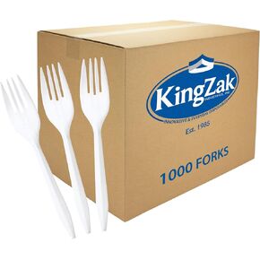 Plastic Forks, Medium Weight Disposable Cutlery, Value Pack - 1000 Count, White