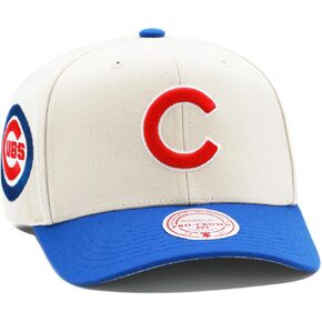 Mitchell & Ness Chicago Cubs MLB Game On Pro Precurved Snapback Hat Cap - Off White/Royal