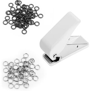 Cosmos Dart Flights Punch Tool with 50 Rubber Rings and 50 Metal Spring Rings, Flight Hole Cutter Tool Dart Accessories