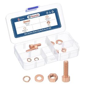 8pcs M6 Socket Head Cap Screws Bolts Nuts Assortment Kit - [M6-1x20mm] Red Copper Fully Threaded Hex Screw for 3D Printer Use
