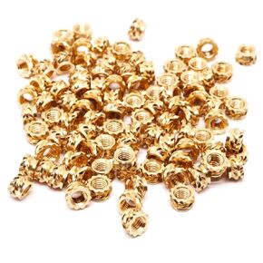 M3x3x5mm Heat Set Inserts, Metric M3 Threaded Inserts for Plastic Parts, Brass Heat Inserts Nuts Knurled Nuts for 3D Printing Components (100pcs)