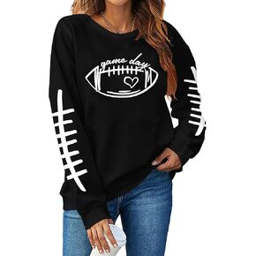 LHBNK لعبة يوم النوعية للنساء لنساء كرة القدم SWETSHIRTS مضحكة كرة قدم رسمية طاقم الطاقم الطويل الأكمام