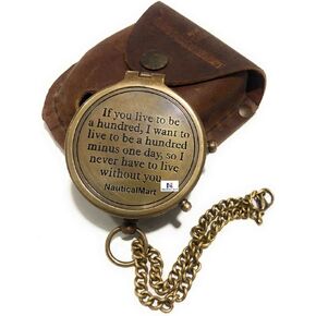 If You Live to Be Hundred Engraved Compass, Brass Camping Compass, Baptism Gifts, Best Easter, Birthday, Mothers Day, Fathers Day, Graduation Gift, Wedding Gifts