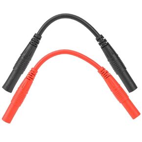 4mm Meter Test Extension Female to Female Connector Silicone Wires 10cm Multimeter Leads Probes Adapter (Red and Black)