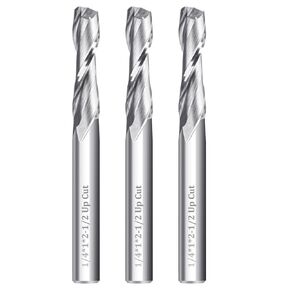 3PCS Carbide Spiral Upcut Router Bits 1/4 inch Shank 1/4" Cutting Diameter, Solid Carbide Router Bit for Woodwork CNC Router Bit Engraving Carving Mortise Groove Tools