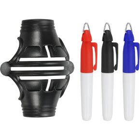 PATIKIL Golf Ball Marker Stencil 360 Degree Triple Track Golf Ball Alignment Marking Tool Line Drawing Marker with Marker Pens for Men Women