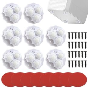 8pack Self Adhesive Paste Caster Wheels for Furniture Bucket Strong Self Adhesive Caster Wheels Low Profile Swivel Wheels 360 Degree Rotating(Color:White)