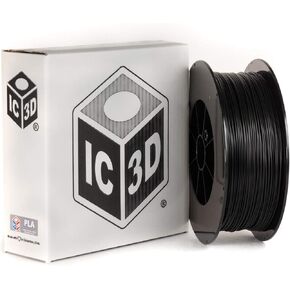 Black 1.75mm PLA 3D Printer Filament - 2.5kg Spool - Dimensional Accuracy +/- 0.05mm - Professional Grade 3D Printing Filament - Made in USA