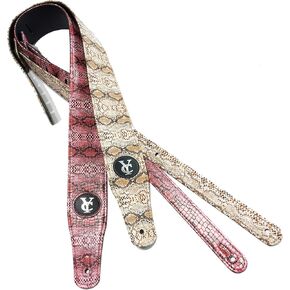 Electric Guitar Strap Snake Skin Pattern Leather Pink Yellow Acoustic Bass Straps Guitar Accessories Belt