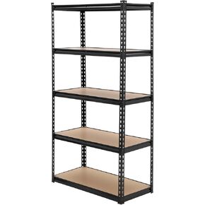 5 Tier Utiliy Shelves Adjustable Garage Storage Shelves, 2000 Lbs Heavy Duty Metal Garage Shelves, Industrial Storage Shelves, Freestanding Shelving Units for Garage Shed Basement Kitchen, 36x18x72 In