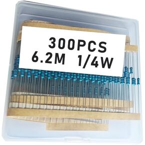 6.2M 1/4W, 6.2M 1/4W, 6.2M ohm, 6.2M 1/4W, 6.2Mresistor, 6.2M ohm resistor, 6.2M ohm Metal resistor, 6.2M Metal Film resistors 1/4w(0.25w) 1% tolerance 0.01 MF Metal Film Fixed Resistor 300 pcs