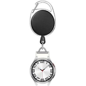 Badge Holder Retractable Clip Compatible with Samsung Galaxy Watch 7/Galaxy Watch FE ID Card Name Holder, for Galaxy Watch 6/Galaxy Watch 5/Galaxy Watch 4 Keychain Badge Reels