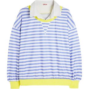 Long Sleeve Striped Shirts for Womens Cute Trendy Fall Crewneck Casual Loose Sweatshirt Color Block T-Shirt