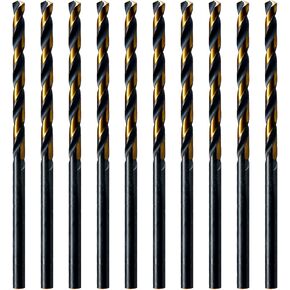 MAXTOOL No.9 10pcs Identical Jobber Length Drills Dia 0.196 HSS M2 Twist Drill Bits Wire Gauge Gage Numbered Straight Shank Drills; JBN02H10R09P10