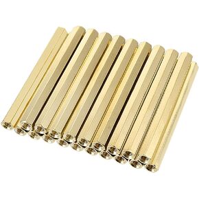 uxcell 20pcs Brass Straight PCB Pillar Female Thread Hex Standoff Spacer M3x5x60mm