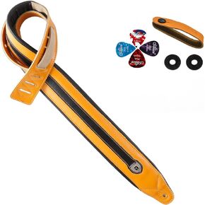 Full Grain Cowhide Leather Guitar Strap Thickened Air Cushion Padded Strap for Acoustic Electric Guitar Bass