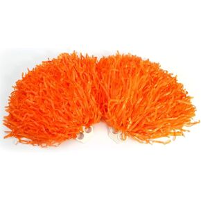 8 Colors 2pcs Cheerleading Poms, PE Cheer Poms Cheerleading Kit Accessories Special for Kindergarten Children’ s Activities Cheerleading Kit Finger Ring (Orange) Dance Supplies