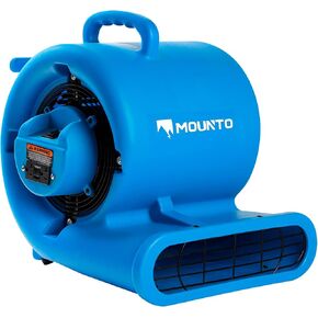 Mounto 1/3hp 2000cfm Air Mover Carpet Dryer Blower Floor Drying Fan - 3-Speed Air Mover Industrial Fan w/Dual GFCI Outlet, 25ft Power Cord for Drying, Cooling, Air Circulation