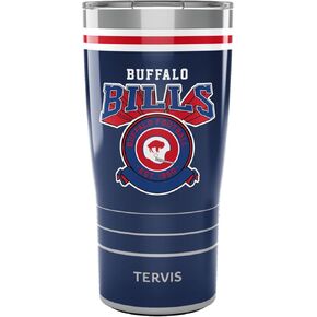 Tervis Traveler NFL Buffalo Bills - Vintage Triple Walled Insulated Tumbler Travel Cup Keeps Drinks Cold & Hot, 20oz, Stainless Steel