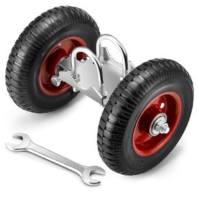 Rolling Gate 8 Inch Rubber Wheel Carrier, Capacity 600 lb, Double U-Bolts Heavy Duty Gate Roller Sliding Gate Carrier for Driveway Chain Link Fence Metal Tube Gate Door with Hardware Kit