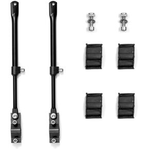 Two Side Support Bars for Rear Bike Rack, Adjustable Length, Includes Two Screws, Four Rubber Pads