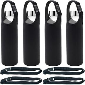 YuCool 4 Water Bottle Carrier, Neoprene Sleeve Water Bottles Cup Carrier with 4 Shoulder Strap,Fit for All 16oz-20oz Sport Water Bottle