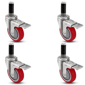 CasterHQ - 3 INCH Caster Wheel Set for Commercial Kitchen PREP Tables, Total Locking CASTERS
